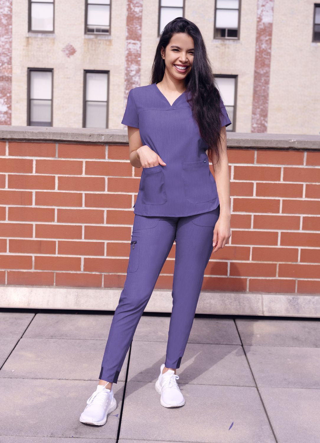 Adar Women’s Sweetheart V-neck Scrub Top 3