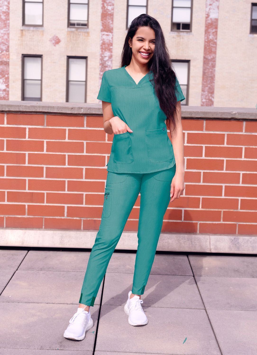 Adar Women’s Sweetheart V-neck Scrub Top 2
