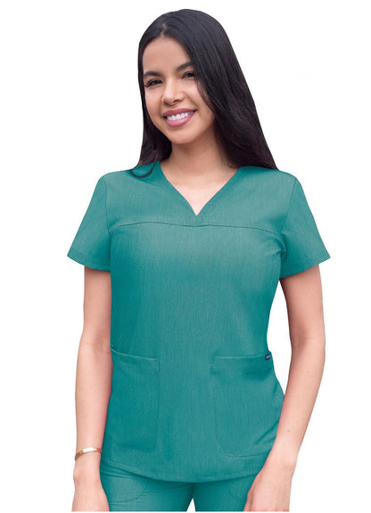 Adar Women’s Sweetheart V-neck Scrub Top 2