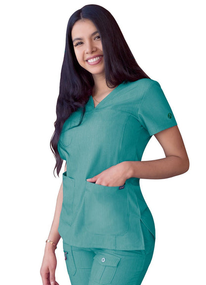 Adar Women’s Sweetheart V-neck Scrub Top 2