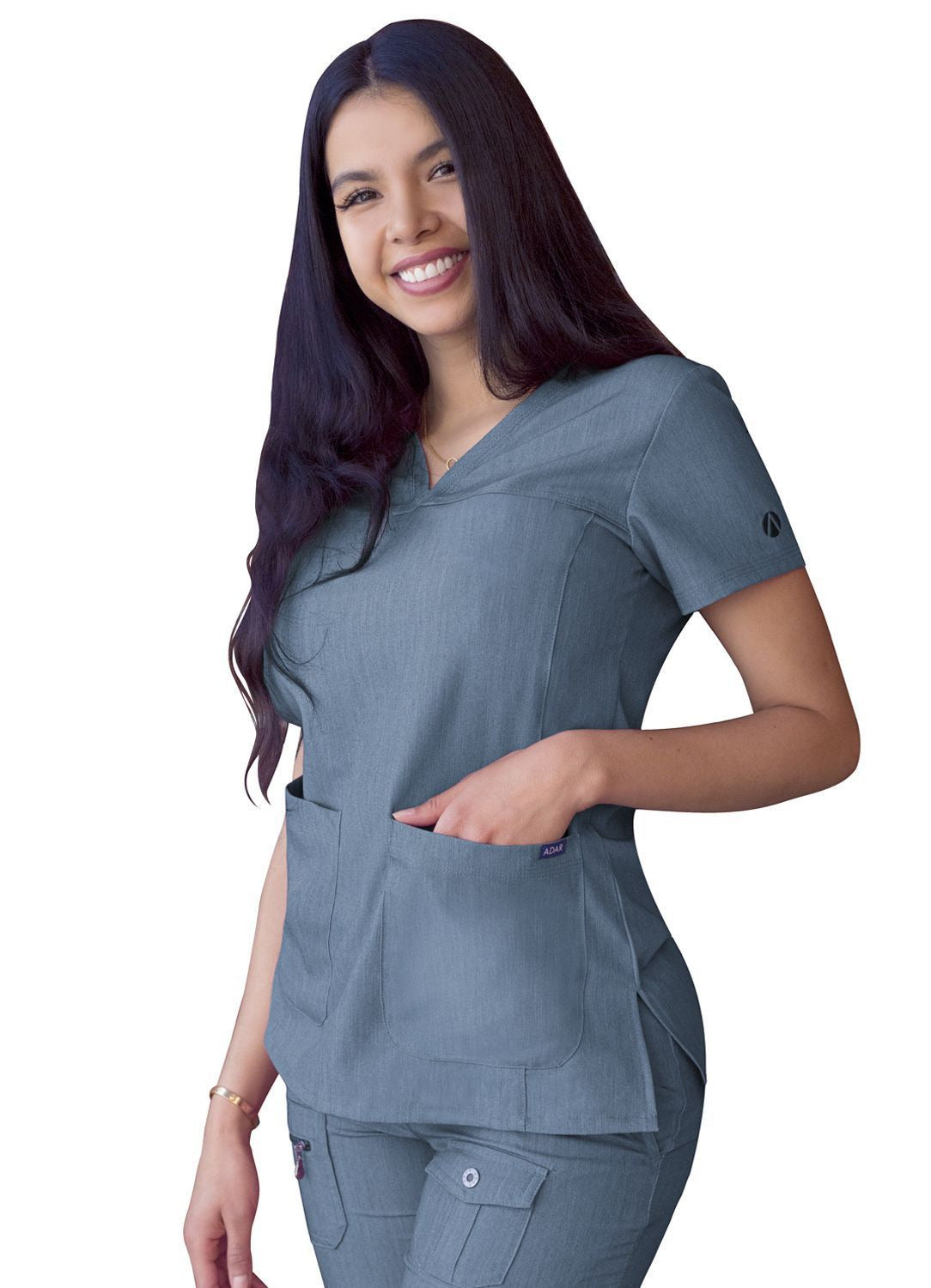Adar Women’s Sweetheart V-neck Scrub Top 3