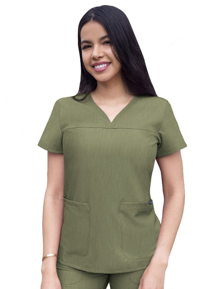 Adar Women’s Sweetheart V-neck Scrub Top 2