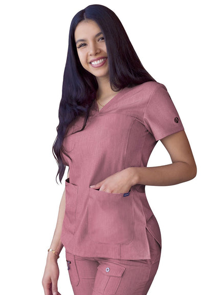 Adar Women’s Sweetheart V-neck Scrub Top 2