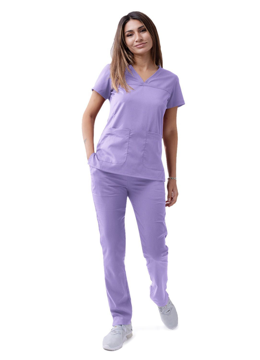 Adar Women’s Sweetheart V-neck Scrub Top 3