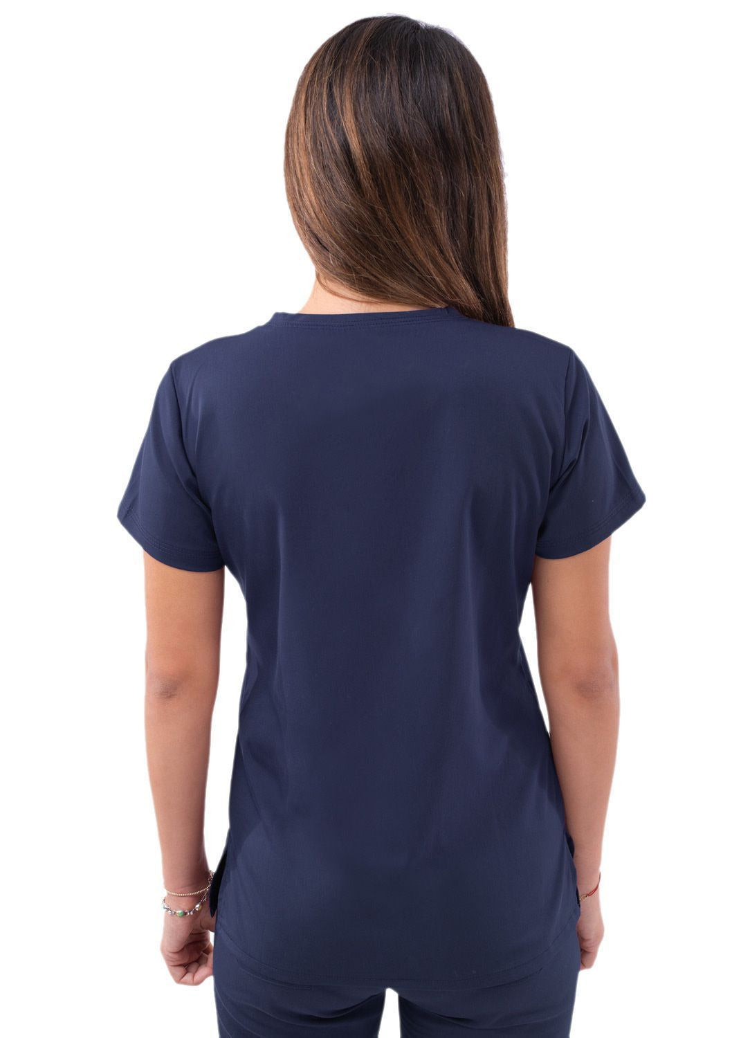Adar Women’s Sweetheart V-neck Scrub Top - Eggplant - Hunter Green - Navy
