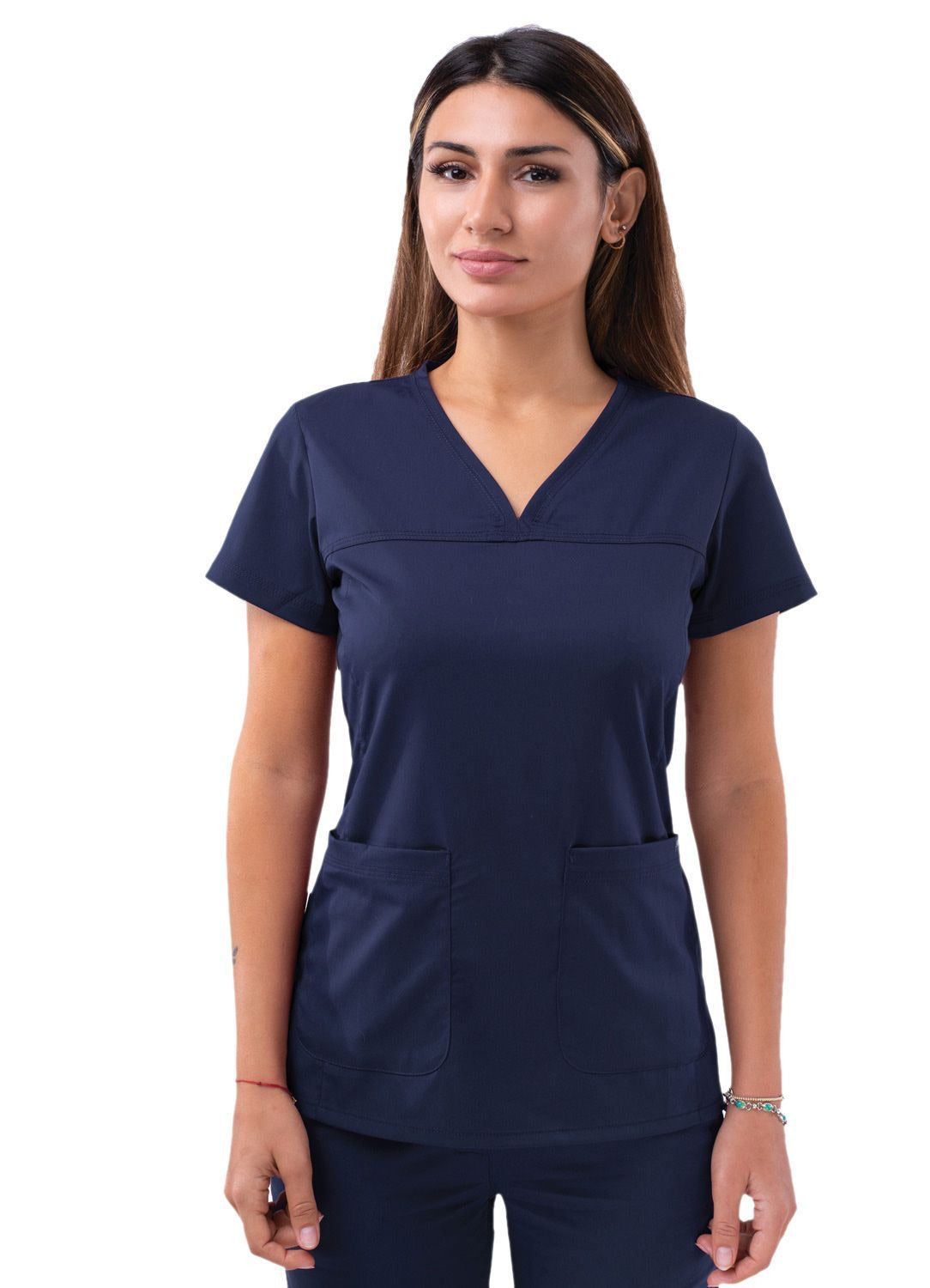 Adar Women’s Sweetheart V-neck Scrub Top 1