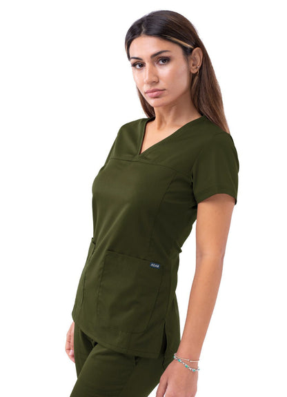 Adar Women’s Sweetheart V-neck Scrub Top 1