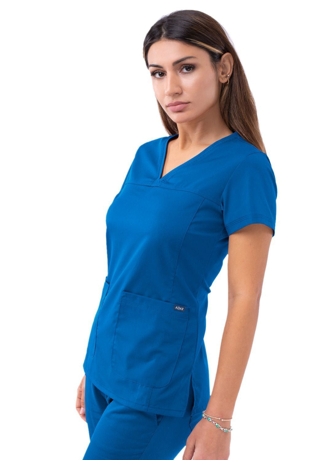 Adar Women’s Sweetheart V-neck Scrub Top 1