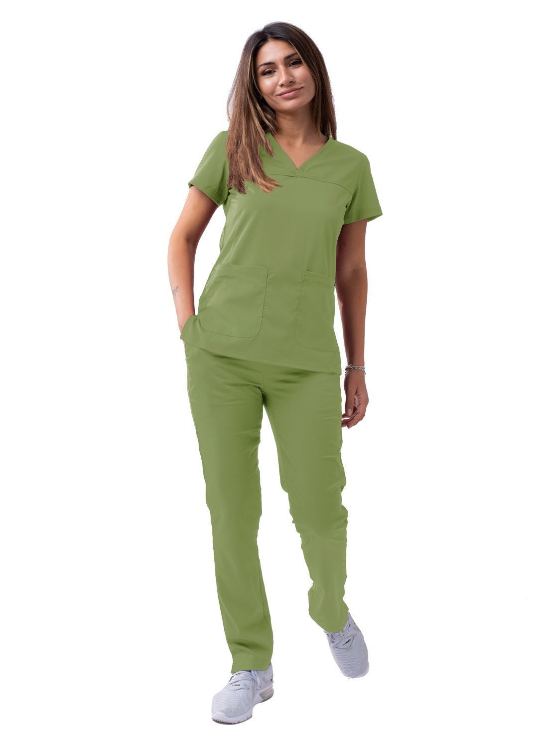 Adar Women’s Sweetheart V-neck Scrub Top 2