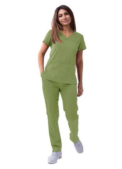 Adar Women’s Sweetheart V-neck Scrub Top 2