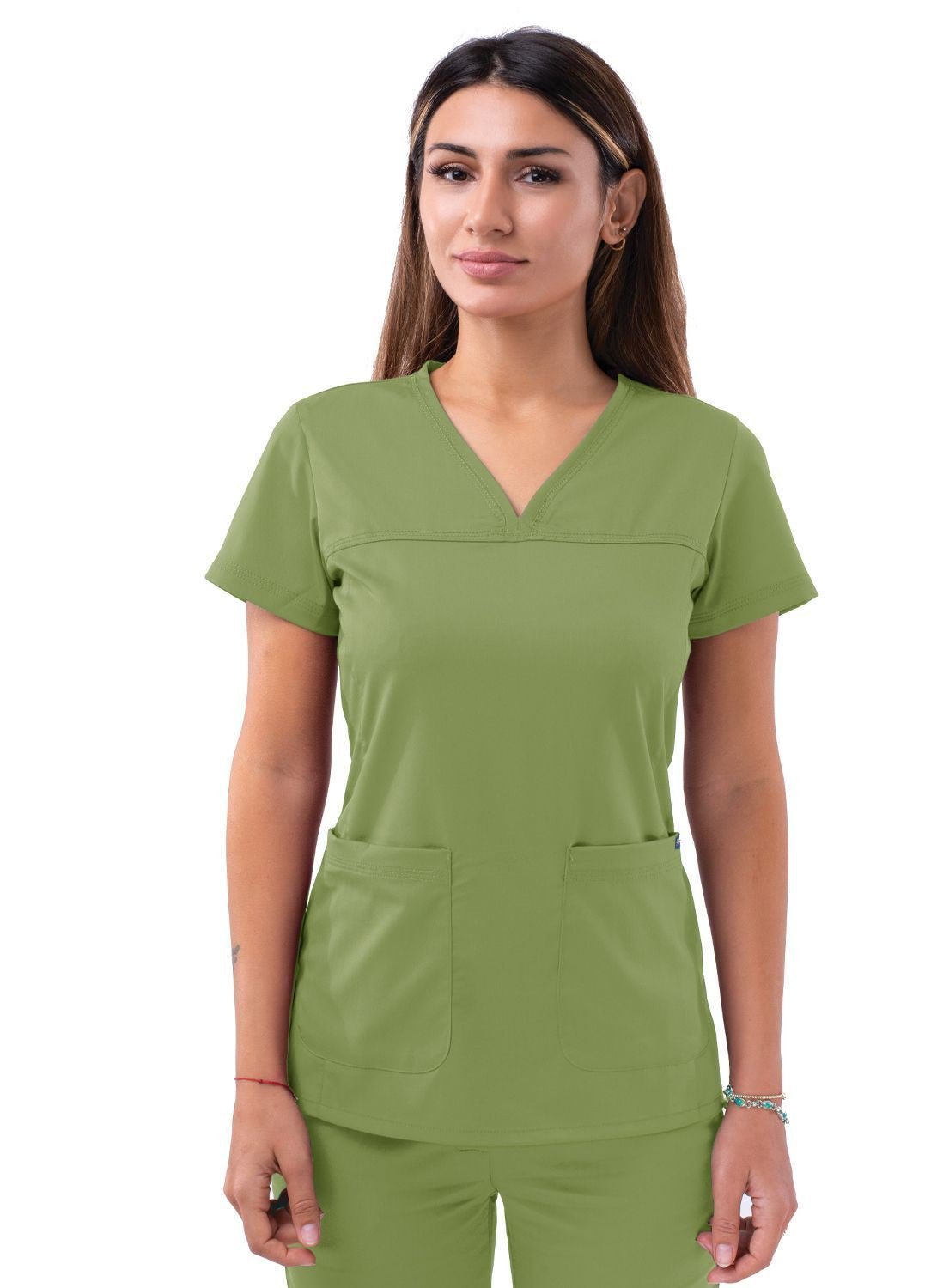 Adar Women’s Sweetheart V-neck Scrub Top 2