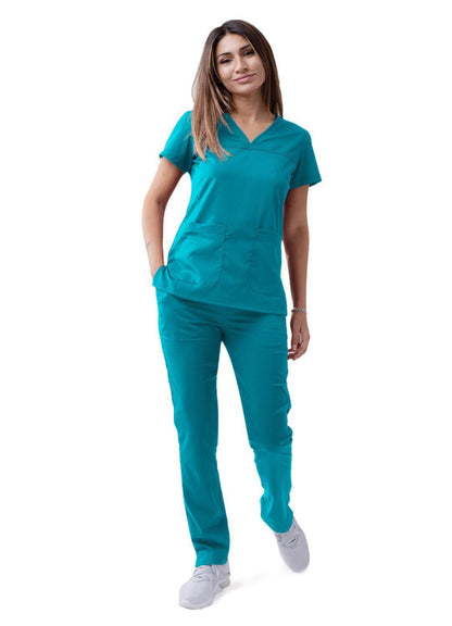 Adar Women’s Sweetheart V-neck Scrub Top 2