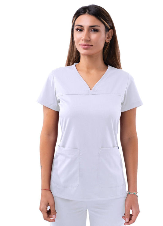 Adar Women’s Sweetheart V-neck Scrub Top 2