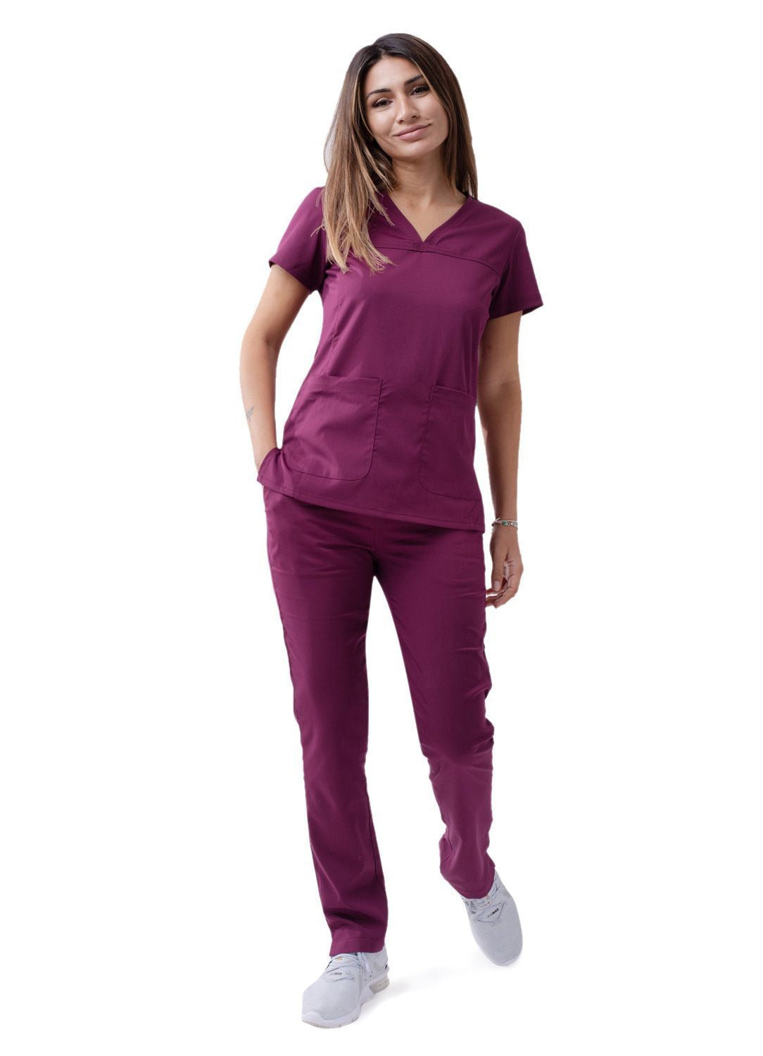 Adar Women’s Sweetheart V-neck Scrub Top 2