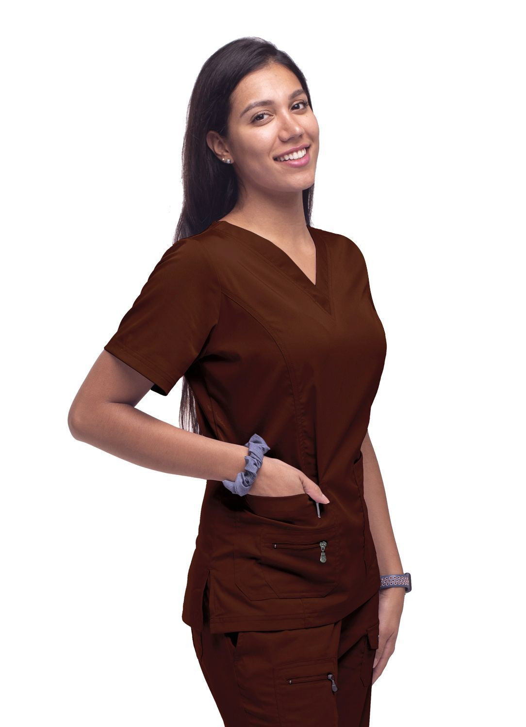 Adar Womens Elevated V-neck Scrub Top 1