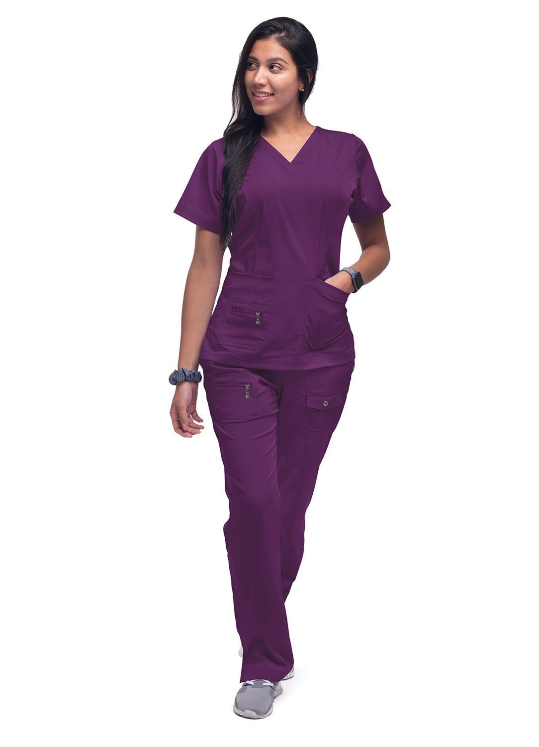 Adar Womens Elevated V-neck Scrub Top 1