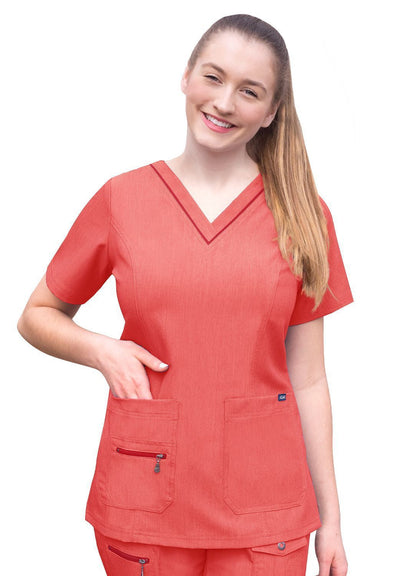 Adar Womens Elevated V-neck Scrub Top 2
