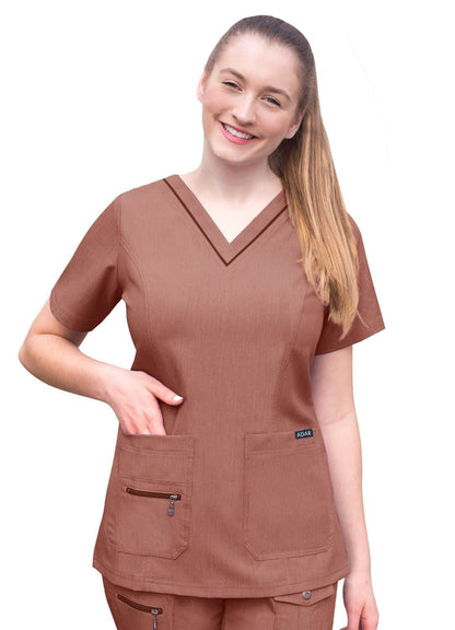 Adar Womens Elevated V-neck Scrub Top 2