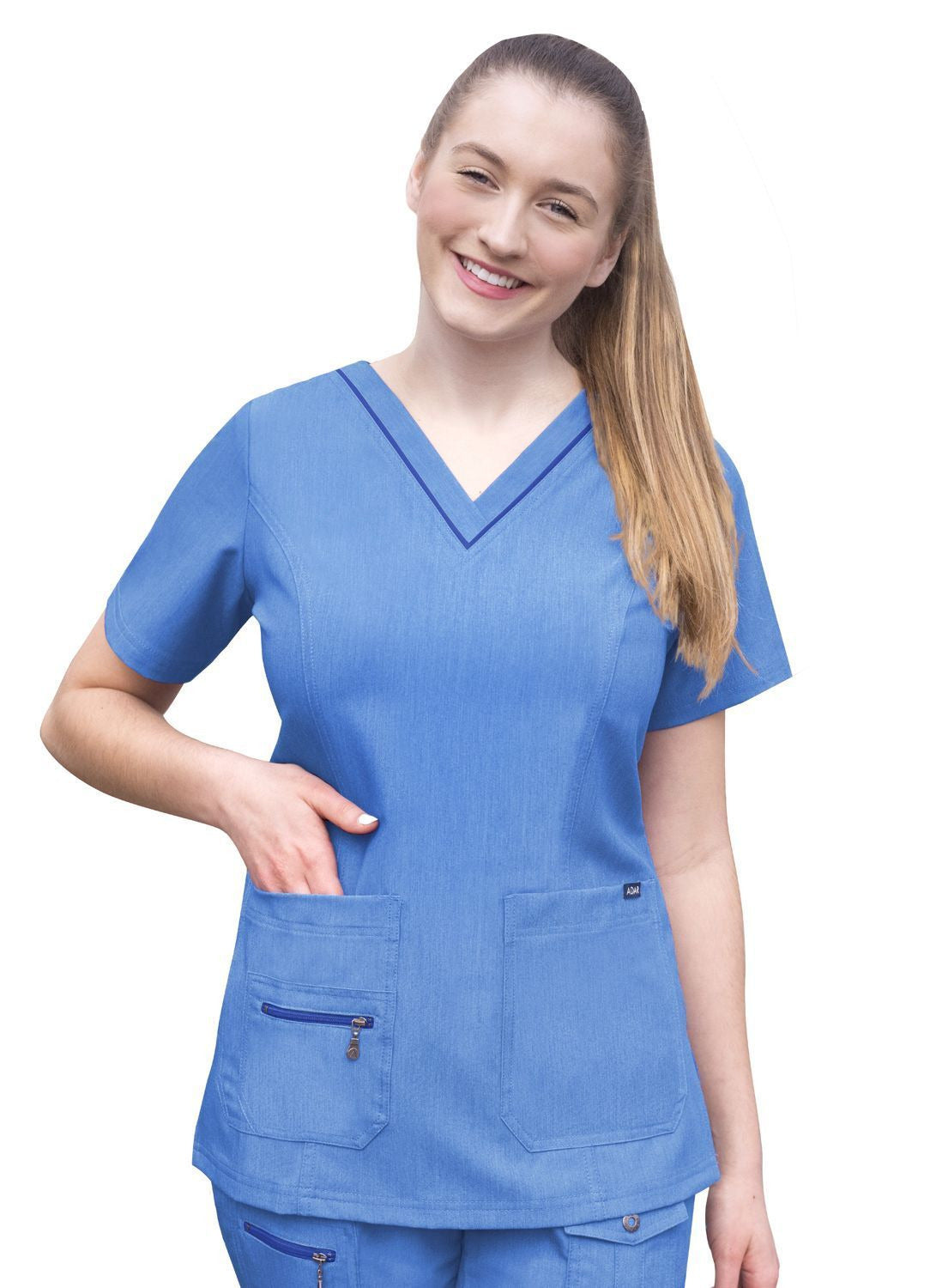 Adar Womens Elevated V-neck Scrub Top 2