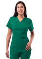Adar Womens Elevated V-neck Scrub Top - Eggplant - Hunter Green - Navy