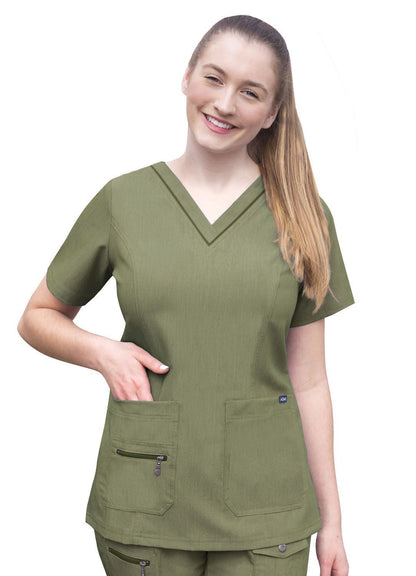 Adar Womens Elevated V-neck Scrub Top 2