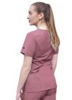 Adar Womens Elevated V-neck Scrub - Heather Wine
