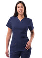 Adar Womens Elevated V-neck Scrub Top - Eggplant - Hunter Green - Navy