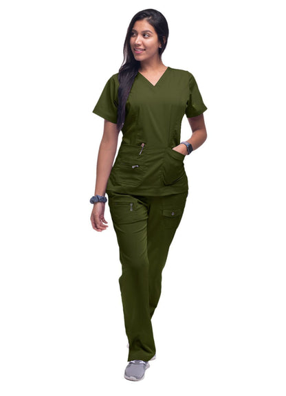 Adar Womens Elevated V-neck Scrub Top 1