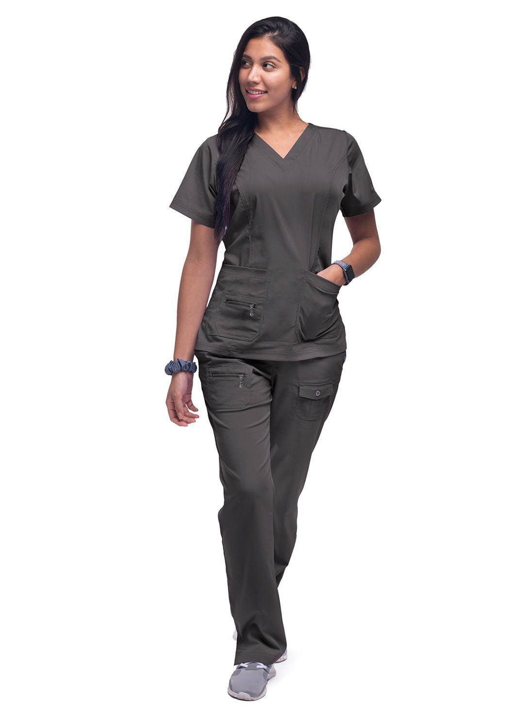 Adar Womens Elevated V-neck Scrub Top 1