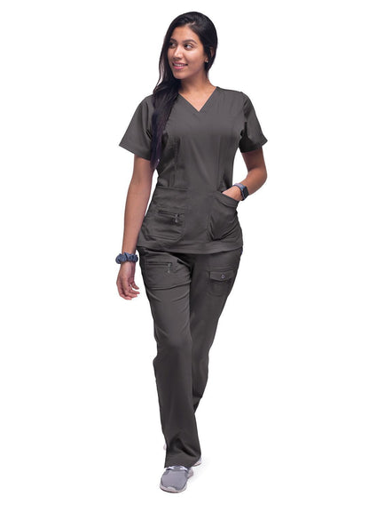 Adar Womens Elevated V-neck Scrub Top 1