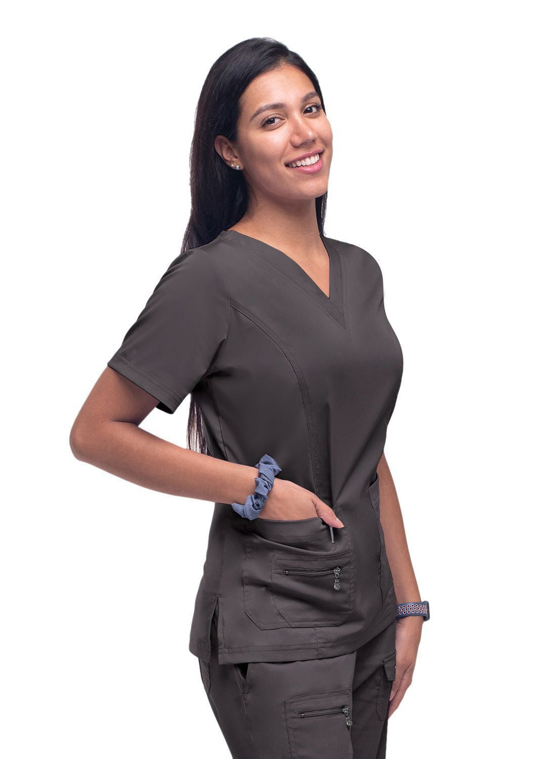 Adar Womens Elevated V-neck Scrub Top 1