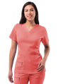 Adar Womens Elevated V-neck Scrub Top - Oliver - Pewter - Rapture Rose