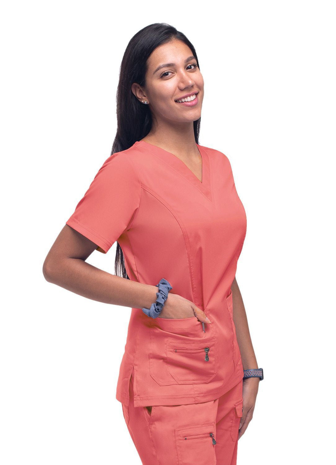 Adar Womens Elevated V-neck Scrub Top 1