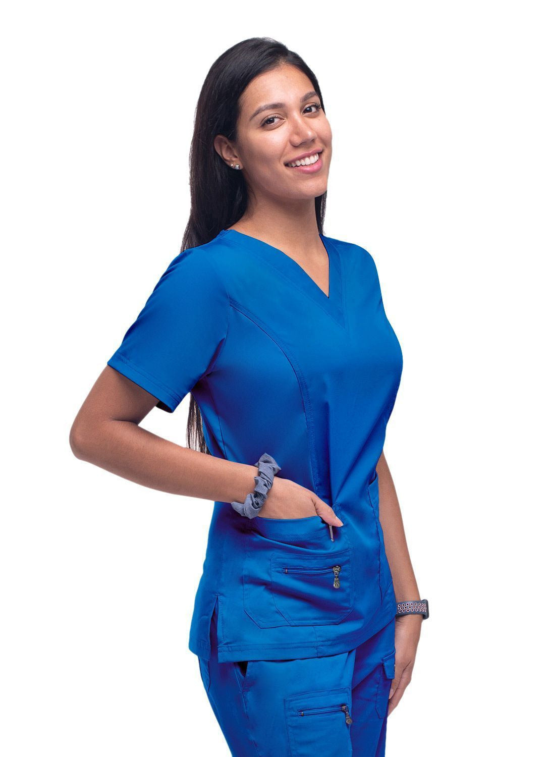 Adar Womens Elevated V-neck Scrub Top 2