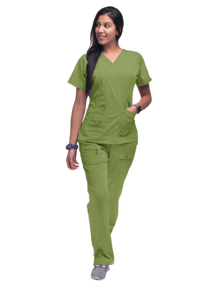 Adar Womens Elevated V-neck Scrub Top 2