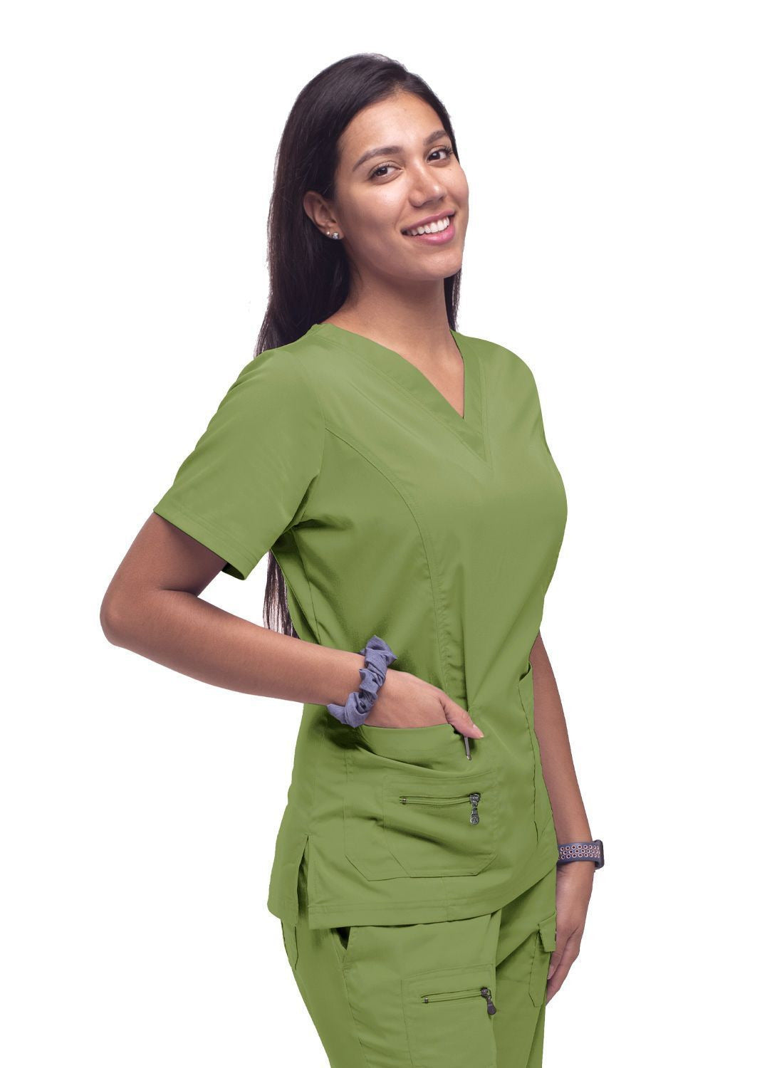 Adar Womens Elevated V-neck Scrub Top 2