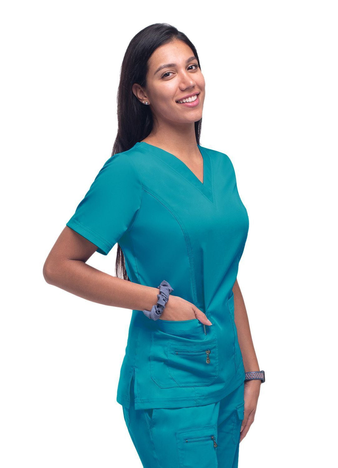 Adar Womens Elevated V-neck Scrub Top 2