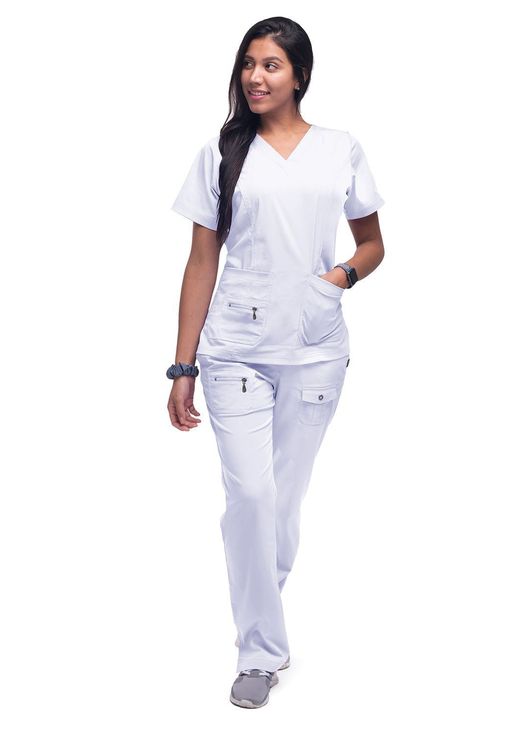 Adar Womens Elevated V-neck Scrub Top 2