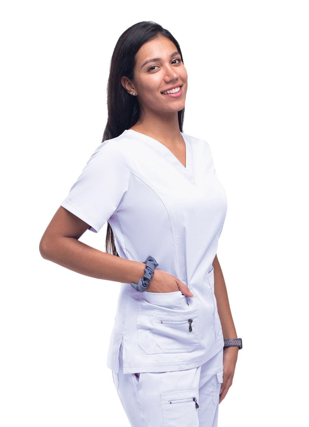 Adar Womens Elevated V-neck Scrub Top 2