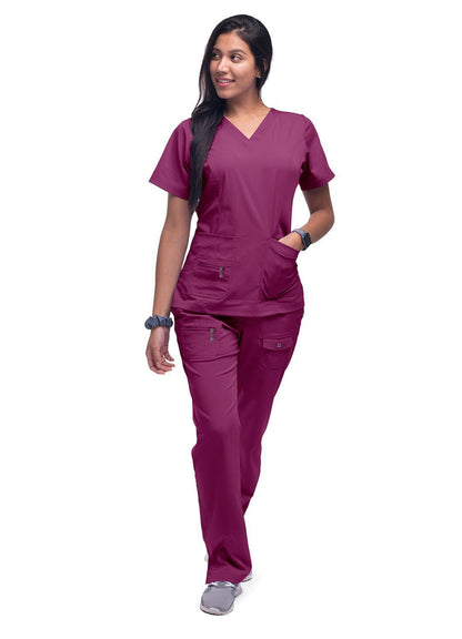 Adar Womens Elevated V-neck Scrub Top 2