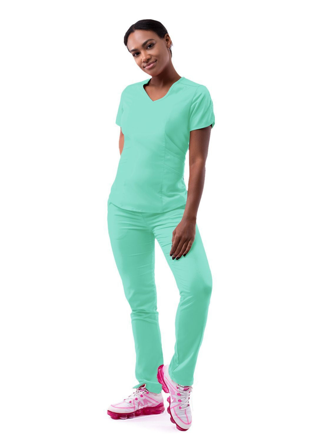Adar Women's Modern V-Neck Scrub Top 3