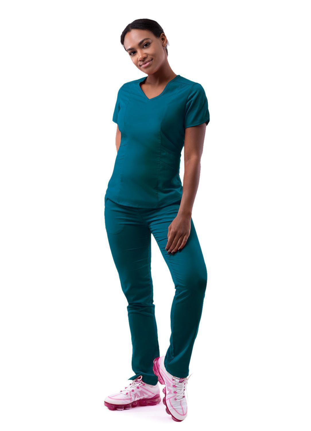 Adar Women's Modern V-Neck Scrub Top 1