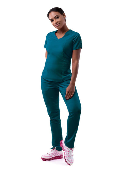 Adar Women's Modern V-Neck Scrub Top 1
