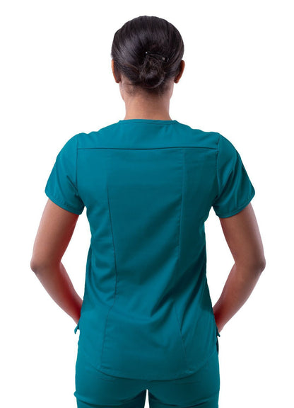 Adar Women's Modern V-Neck Scrub Top 1