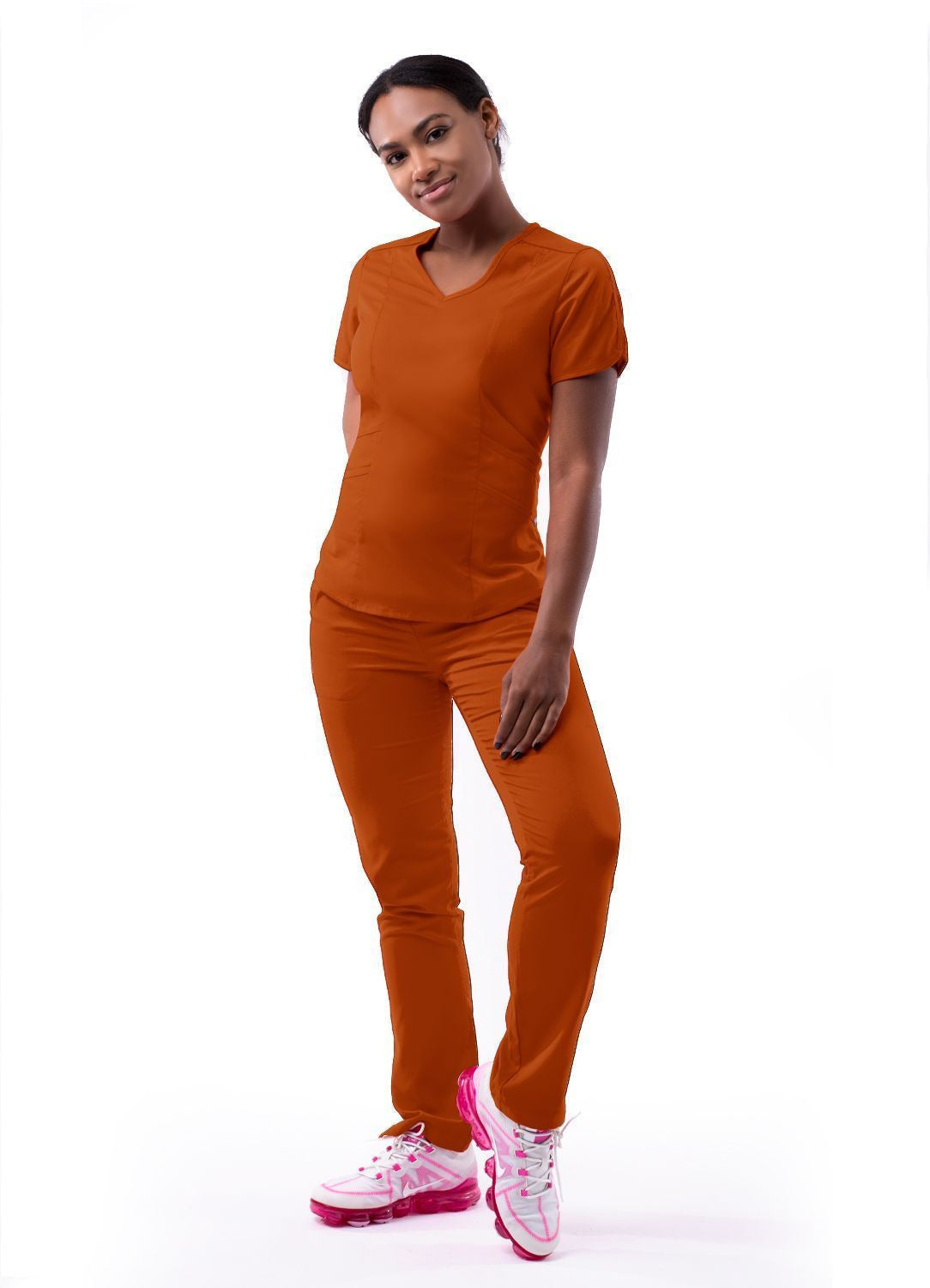 Adar Women's Modern V-Neck Scrub Top 1