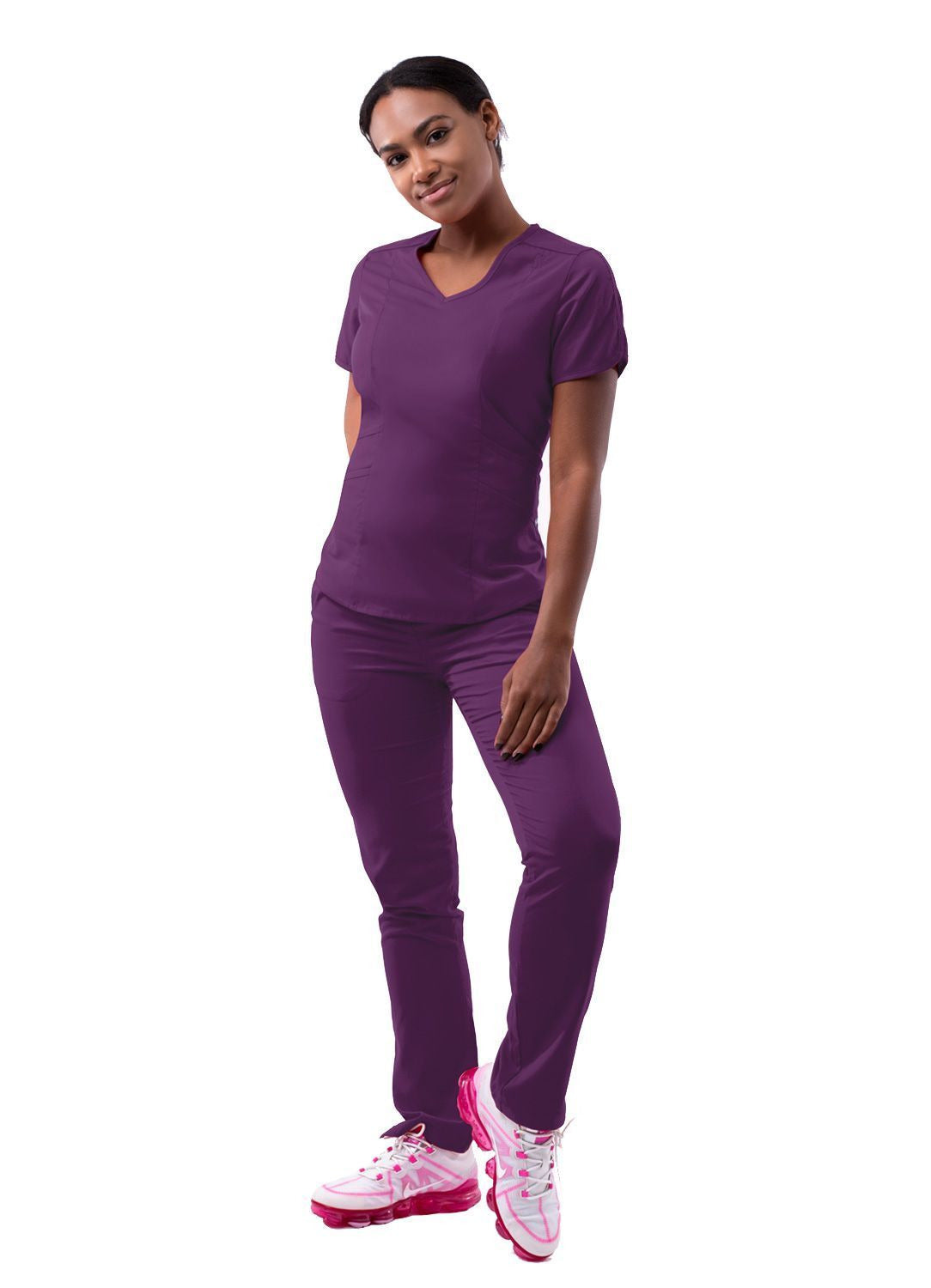 Adar Women's Modern V-Neck Scrub Top 1