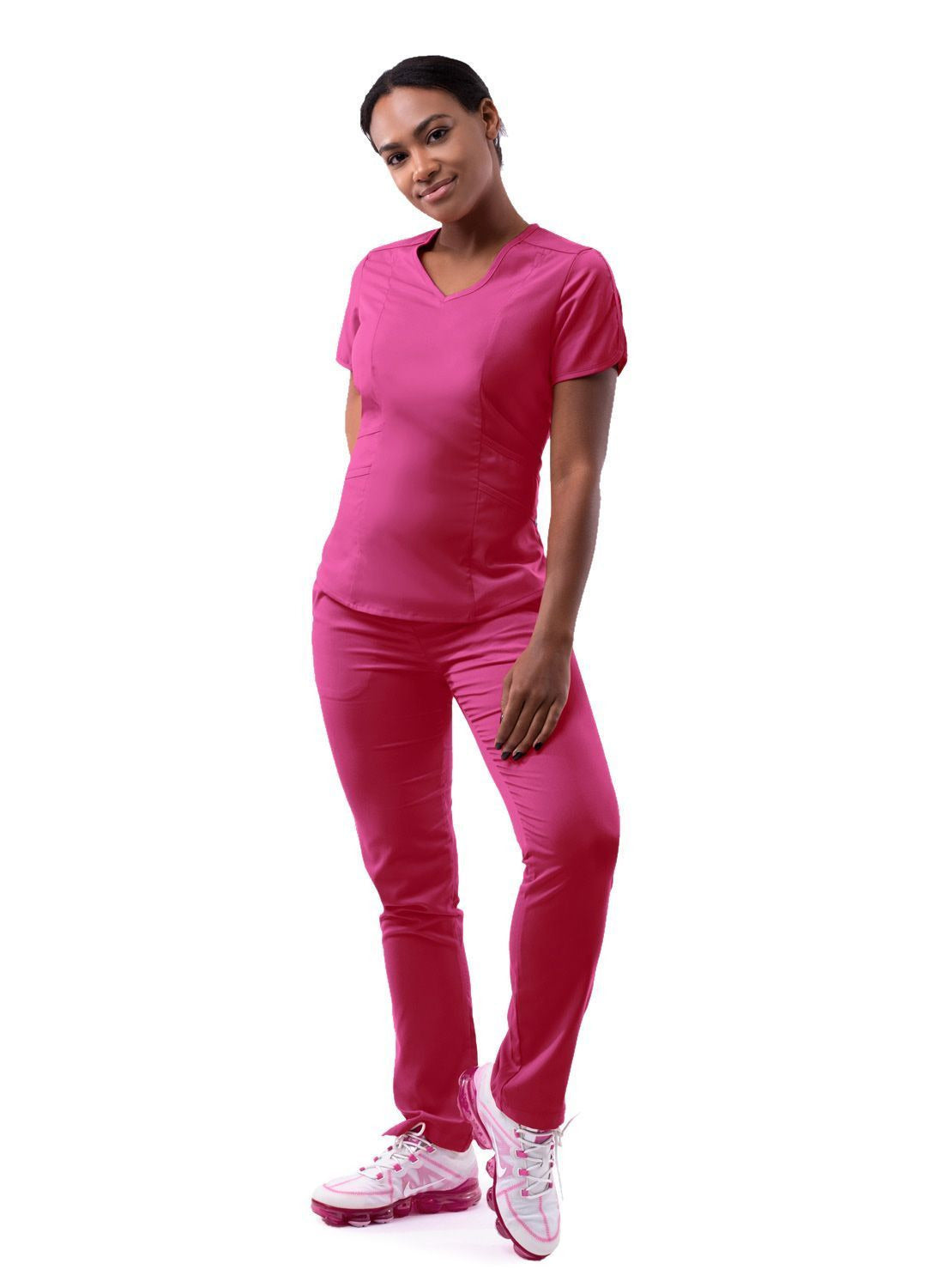 Adar Women's Modern V-Neck Scrub Top 3