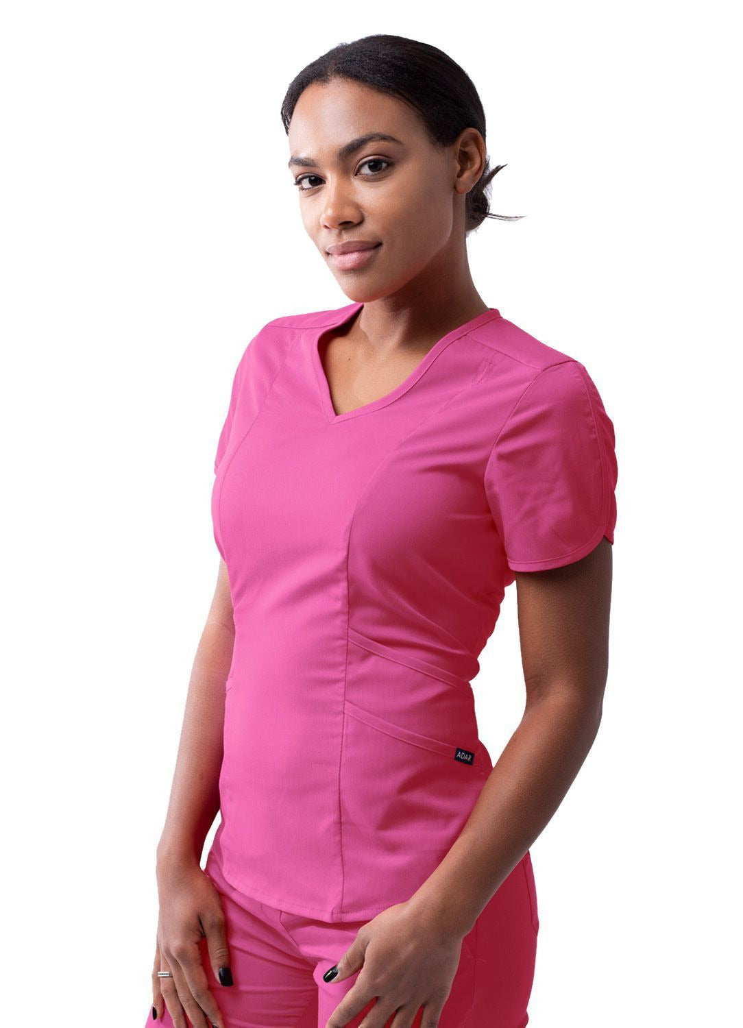 Adar Women's Modern V-Neck Scrub Top 3
