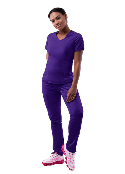 Adar Women's Modern V-Neck Scrub Top 3