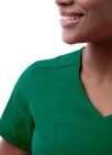 Adar Women's Modern V-Neck Scrub Top - Hunter Green